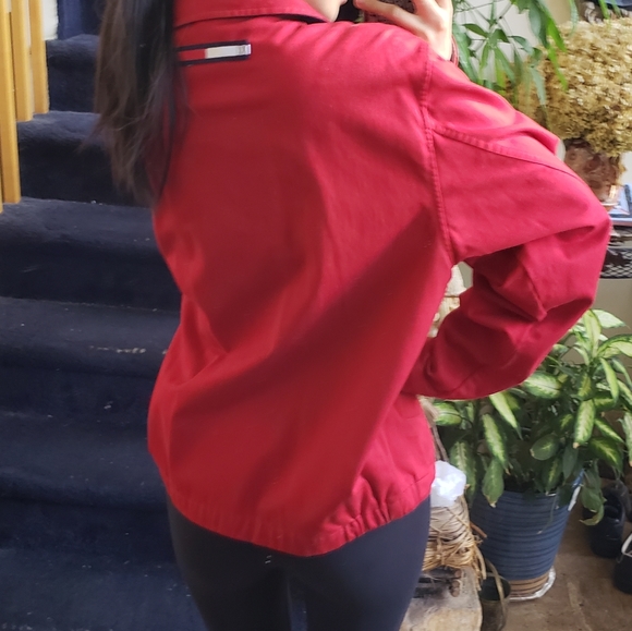 Nwot Tommy Bomber Cotton Red Jacket - Picture 1 of 10